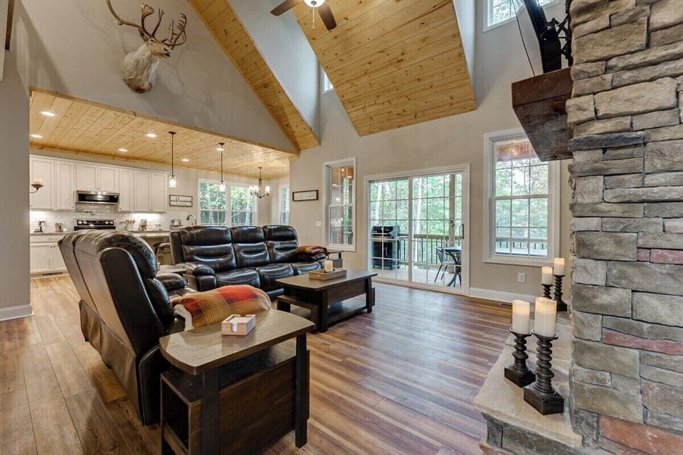 Main Level Great Room with Gas Logs