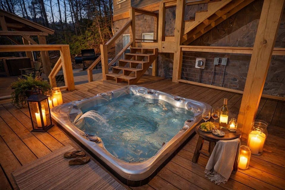 Outdoor spa tub