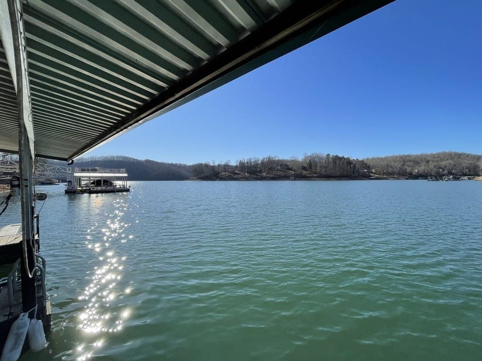 View from inside Boat House on Main Channel. Deep, gorgeous water to swim & play
