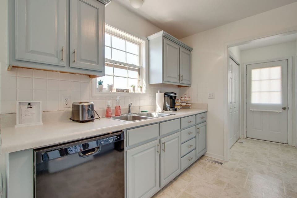 Fully stocked kitchen.