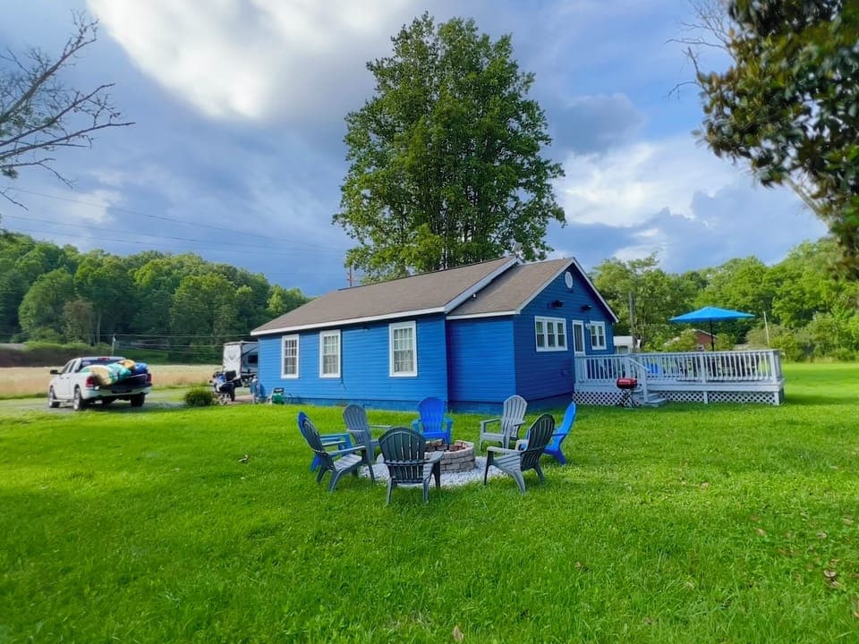 Carolina Joy vacation rental in Robbinsville NC - backyard, fire pit, deck