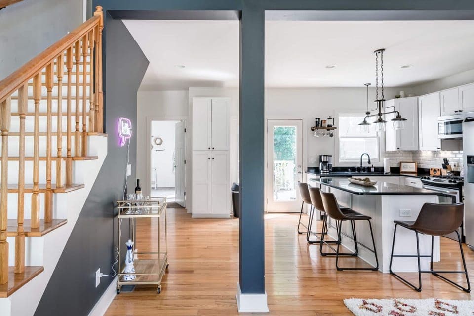 Open floor plan with master bedroom on first level, as well as the Bunk Bedroom.