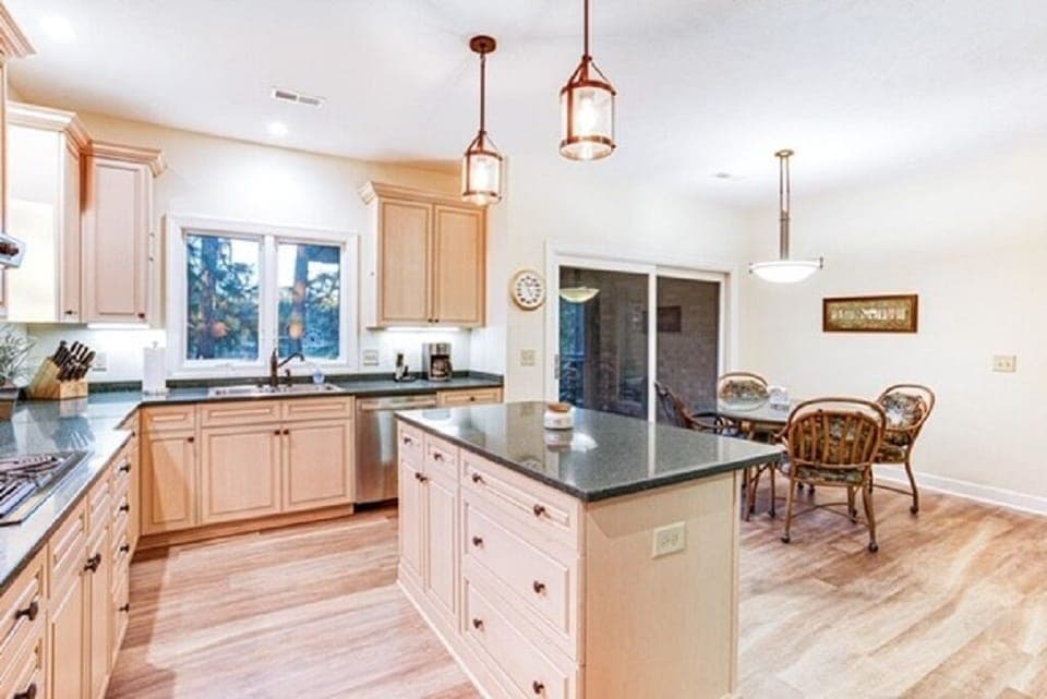 Well=appointed kitchen with all you need to have a fabulous gathering 
