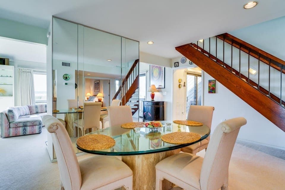 Spacious and open dining and living room.