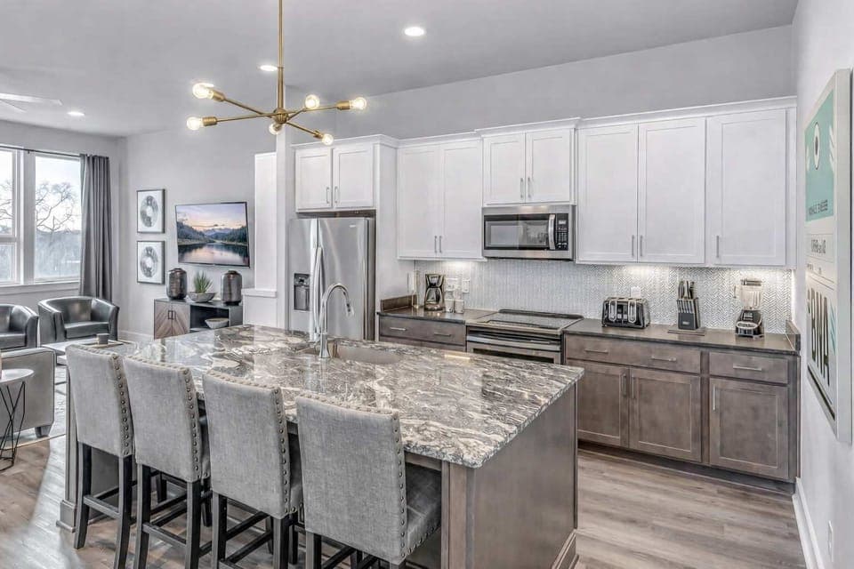 Functional kitchen with subtle modern rustic accents.