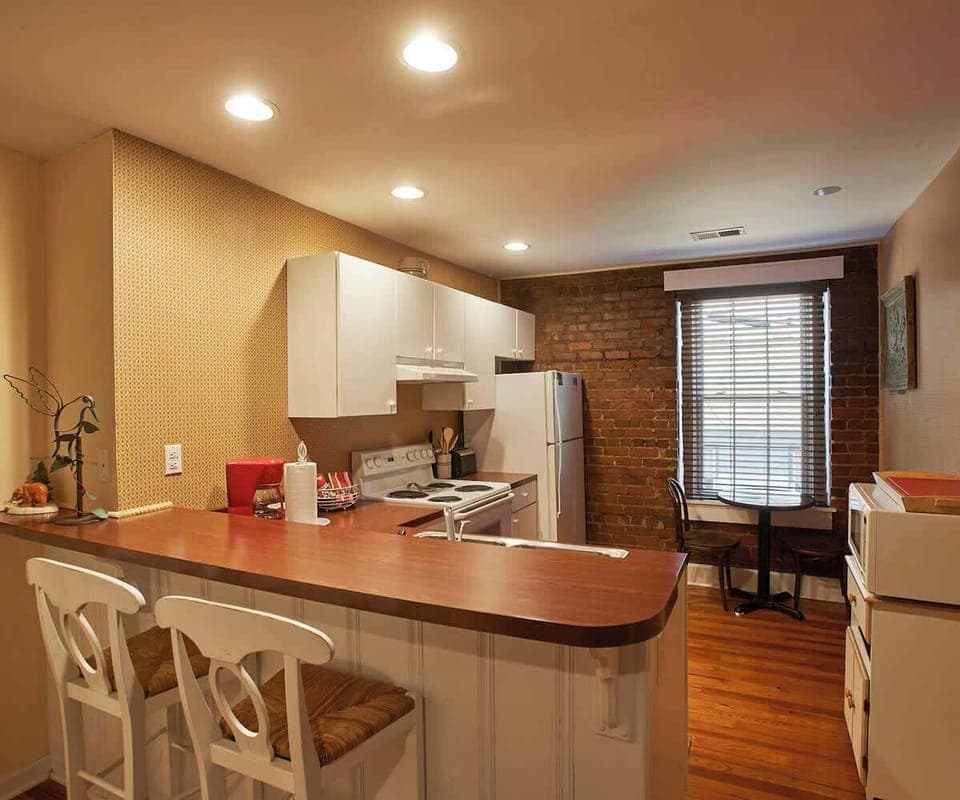 Cute kitchen with bar seating