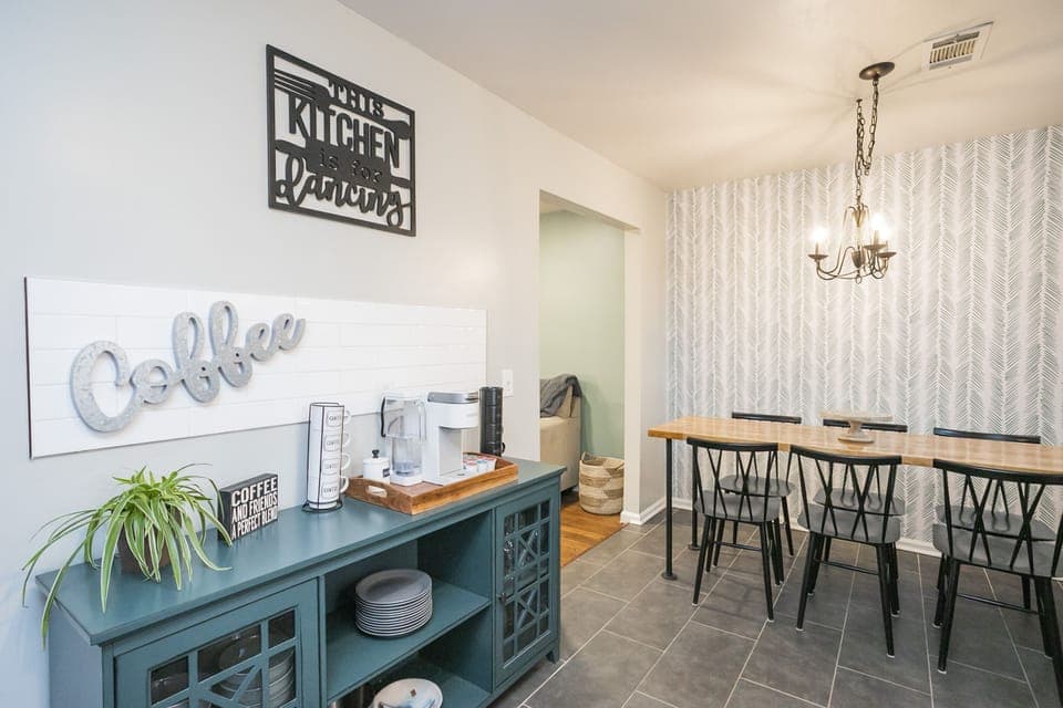 Coffee area dining table