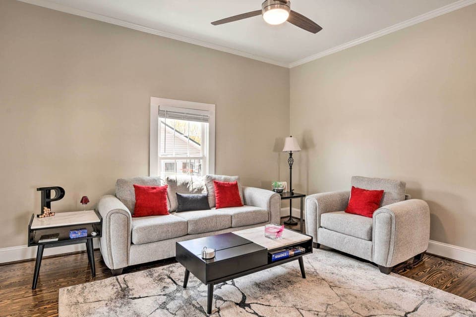 Greenville Vacation Rental | 2BR | 2BA | Stairs to Access | 850 Sq Ft
