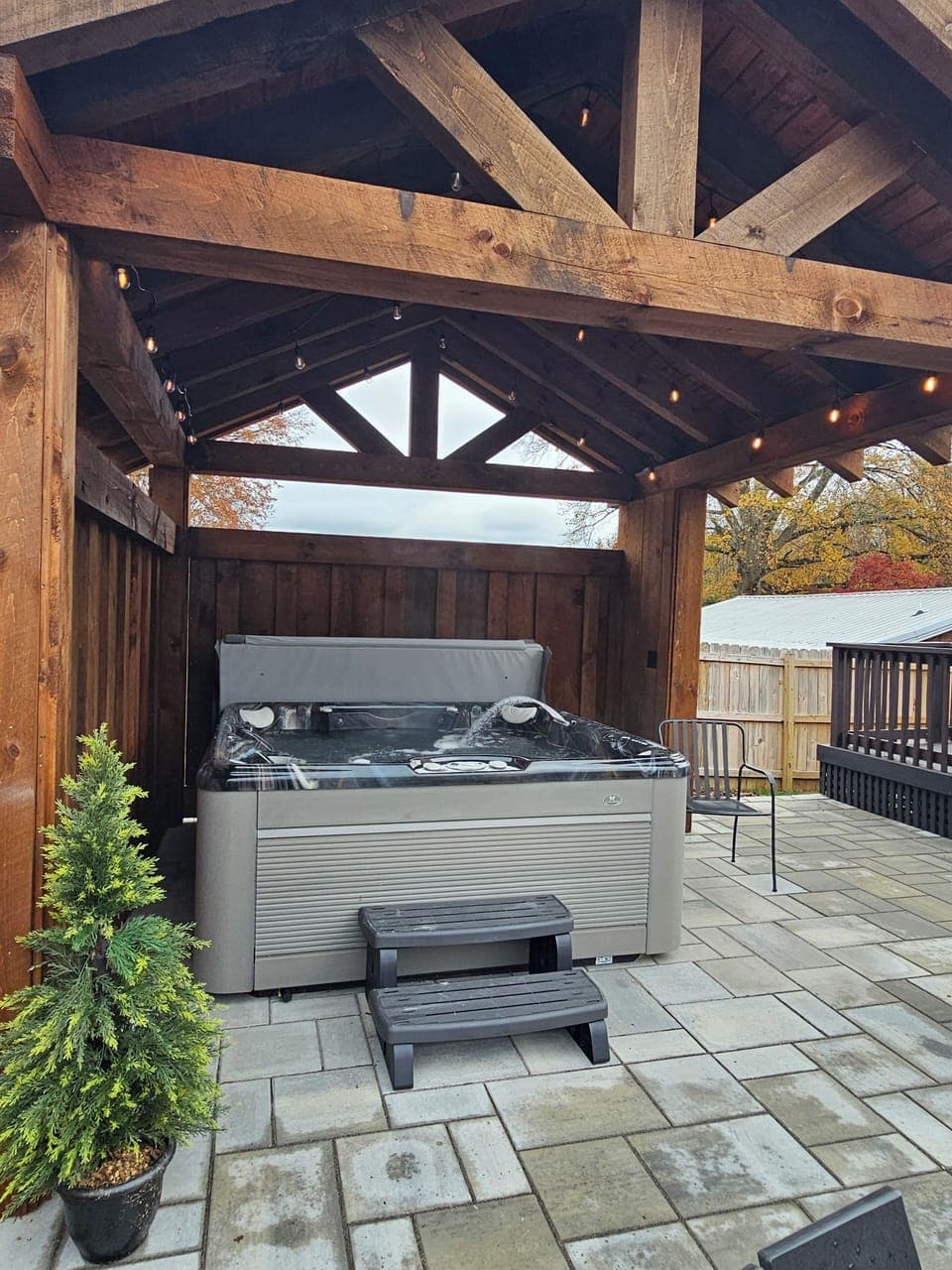 New hot tub up and running Nov 2024