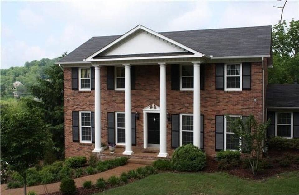 Our home is on a sloping, hillside lot. From the front the home is two stories.