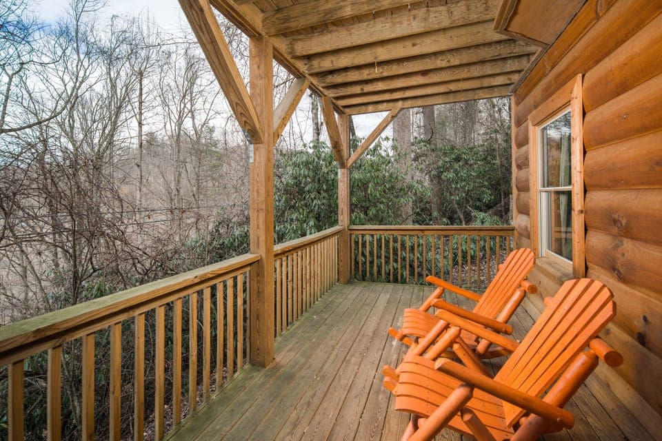 Listen to the sound of the Watauga River from the porch outside of your bedroom