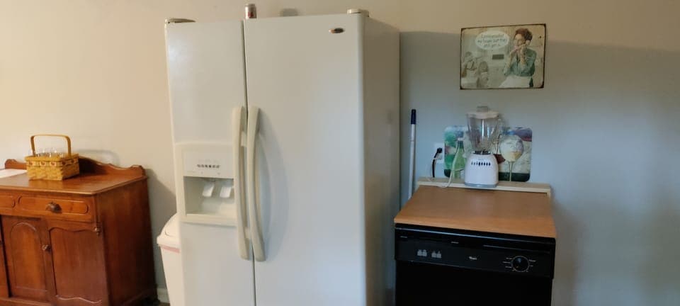 Full refrigerator and dishwasher