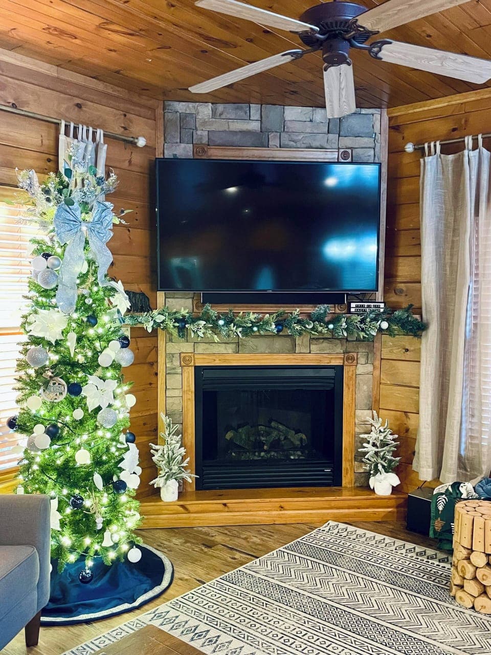 Find all the warmth and twinkle of the holiday season at our cabin