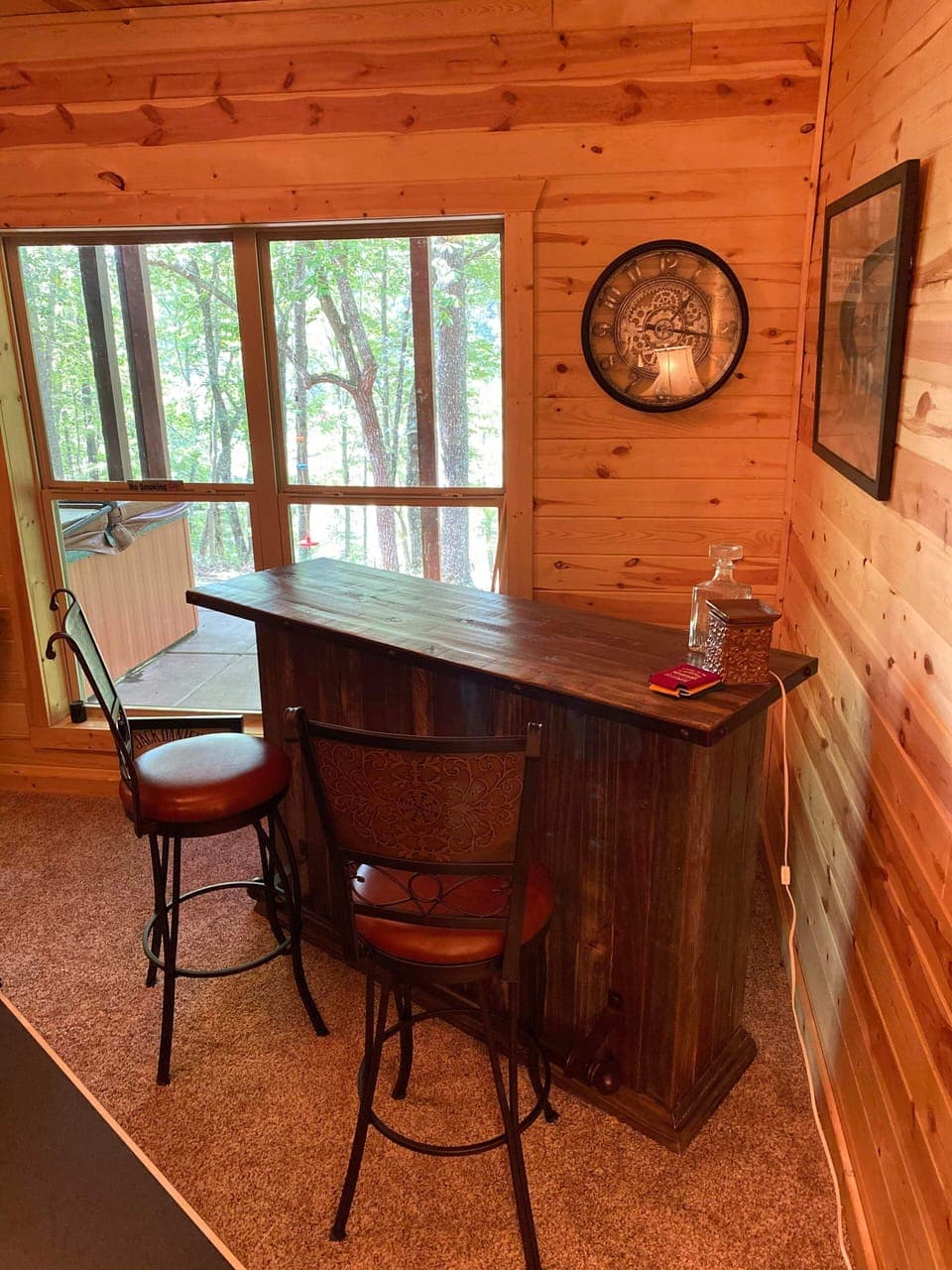 Bar in basement.