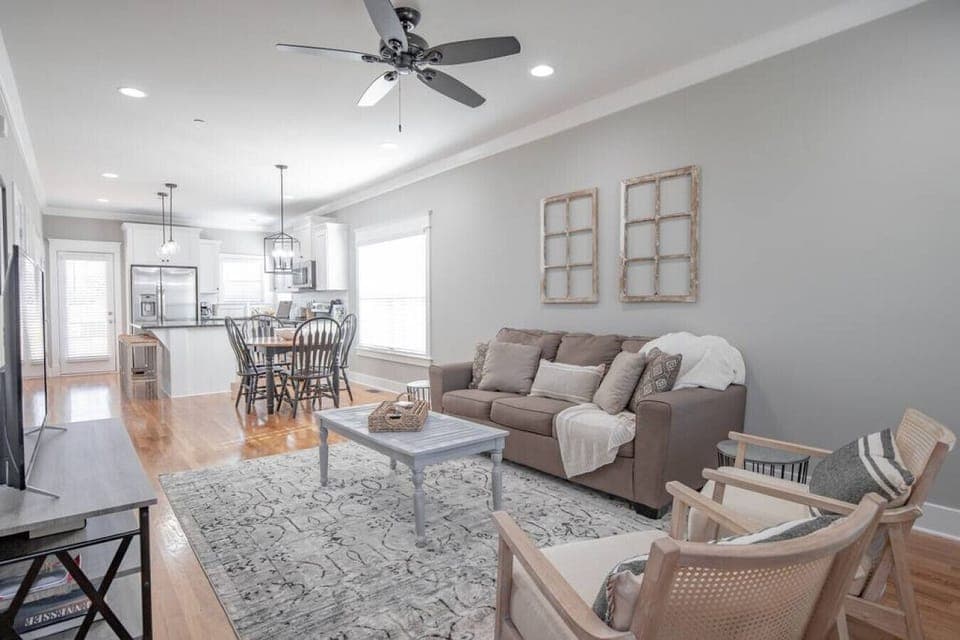 Step into the living room.