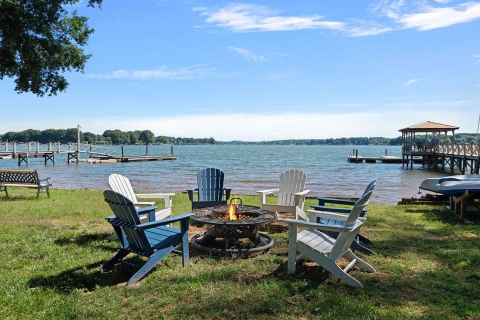 Welcome to Whispering Pines. Enjoy the fire pit perfect for making s'mores and memories.