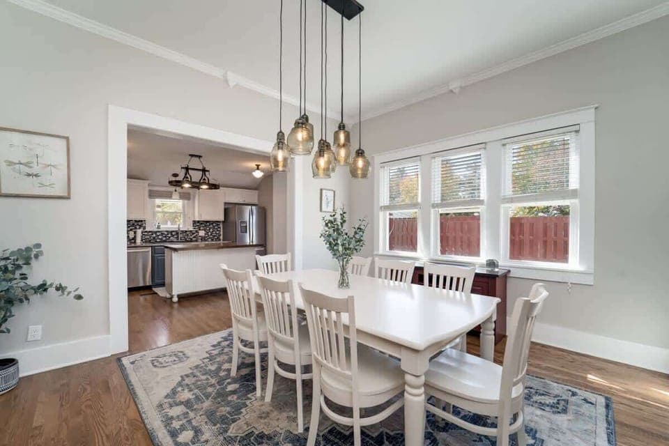 Enjoy your meal and conversation with family or friends in the dining area.
