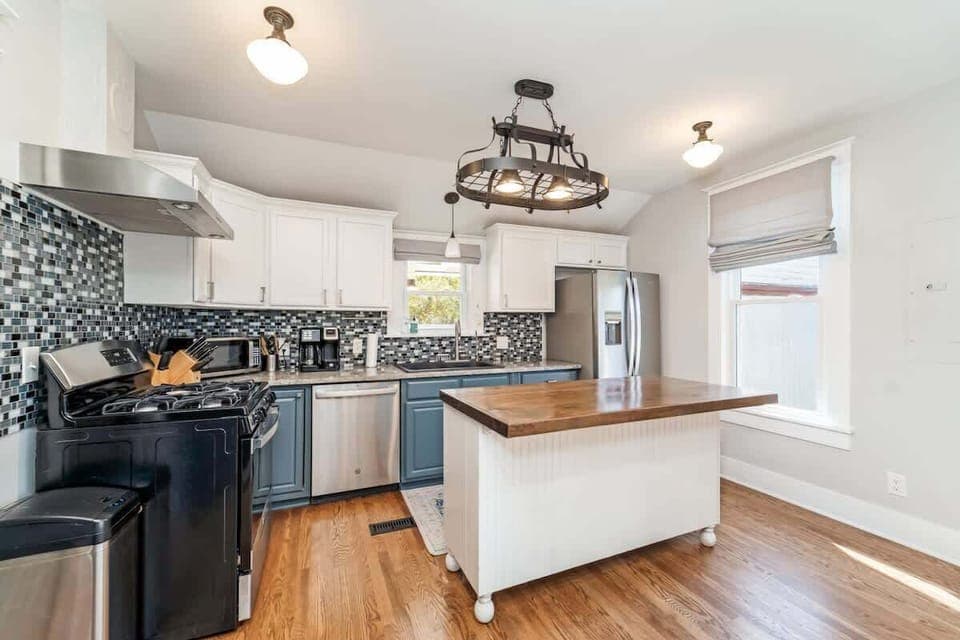 A fully-equipped kitchen is provided that you will love while preparing a delicious meal.