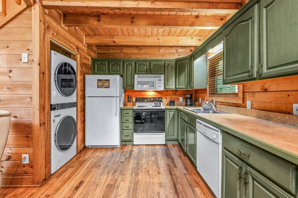 Indoors, Hardwood, Stained Wood, Appliance, Washer