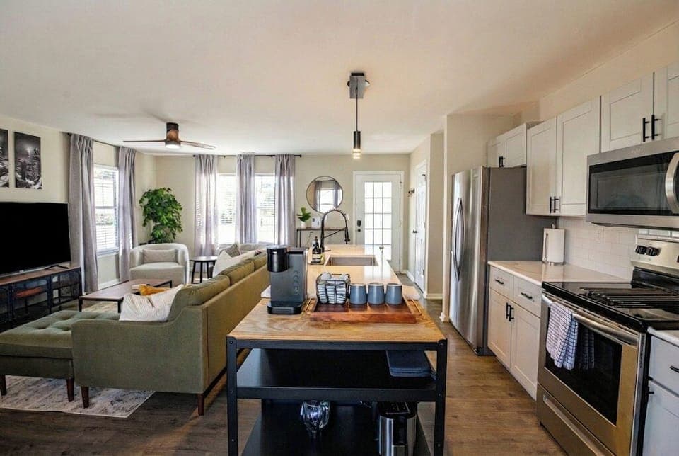 Whip up a full meal while watching tv. We also have a coffee station!