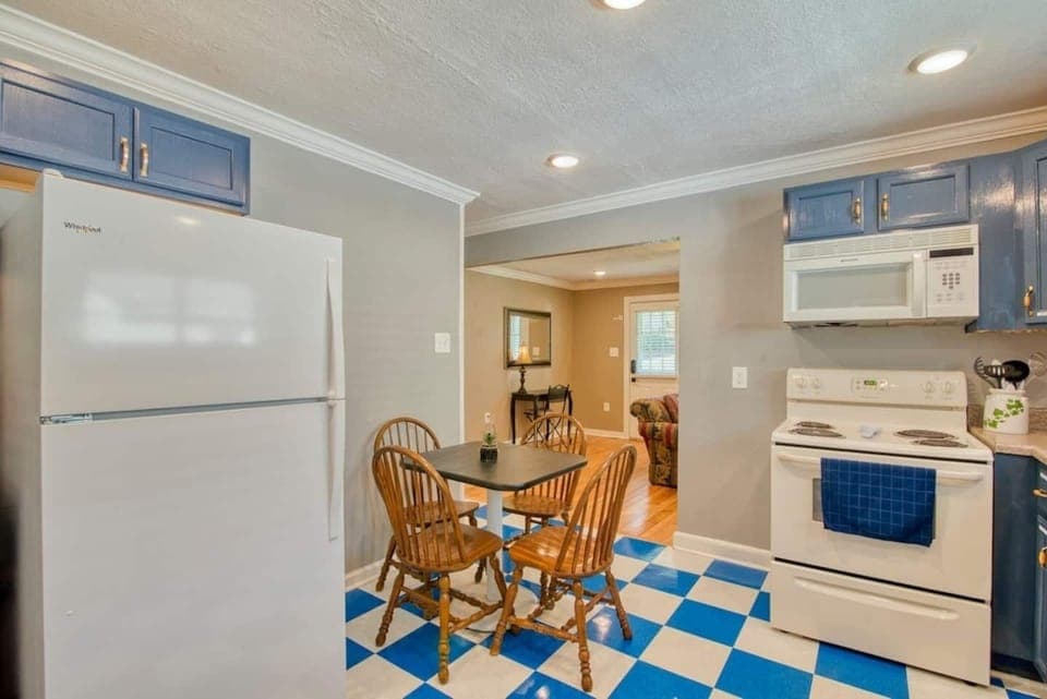 Eat-in-kitchen table is perfect for a tasty breakfast with your loved ones.