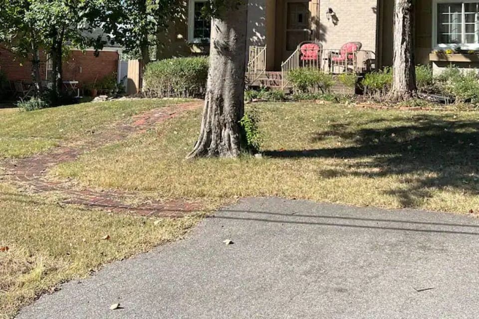Your assigned parking pad in front of the house