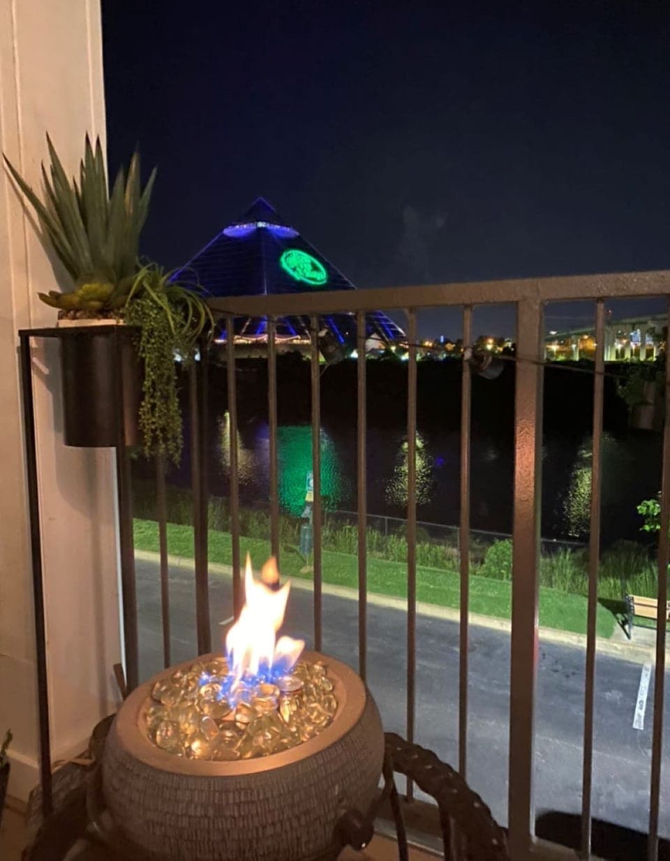 Balcony at night