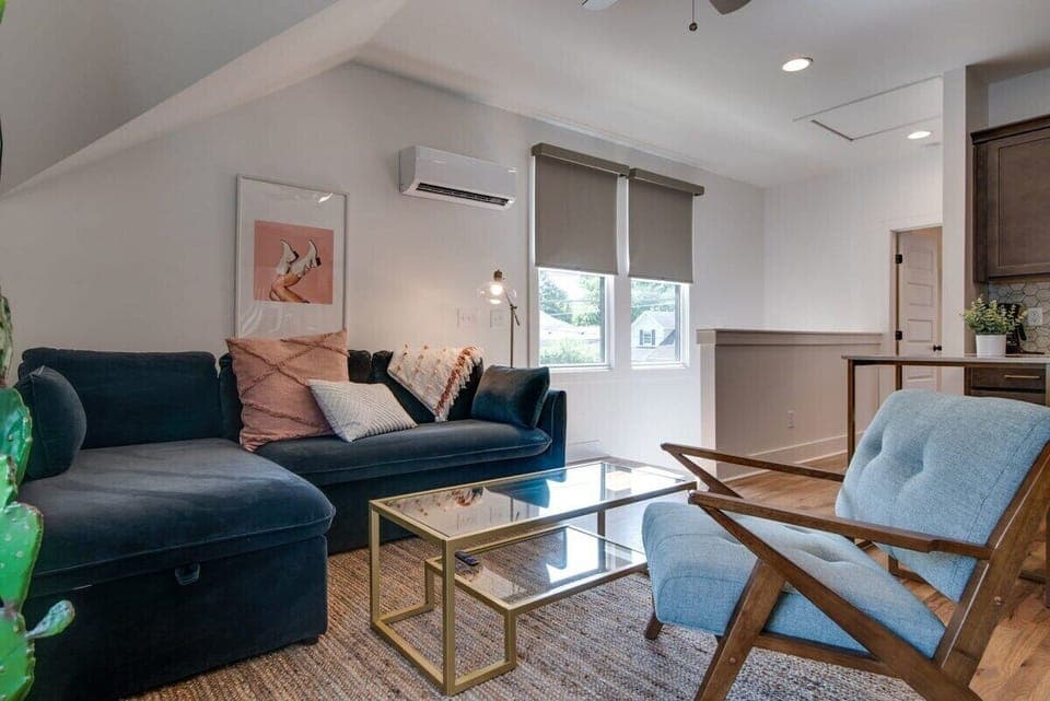 Welcome to your six-home retreat, each with its own cozy living space, open kitchen, and one-car garage.