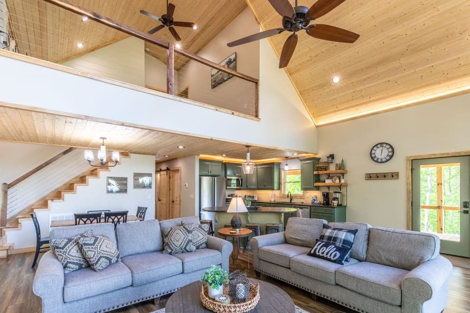 Living room and loft stairs - Living room, Kitchen, and Loft