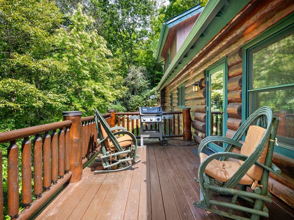 Outdoor grilling area located just outside the kitchen.