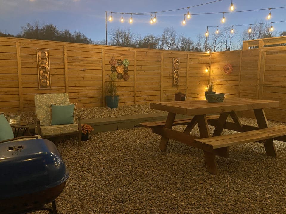 Fenced in courtyard