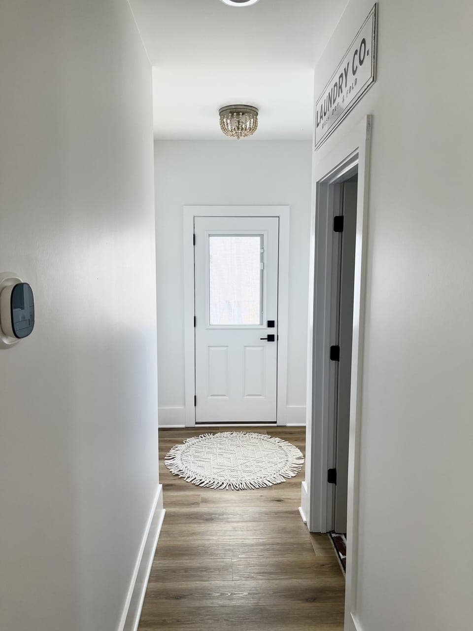 Main hall to side entry 