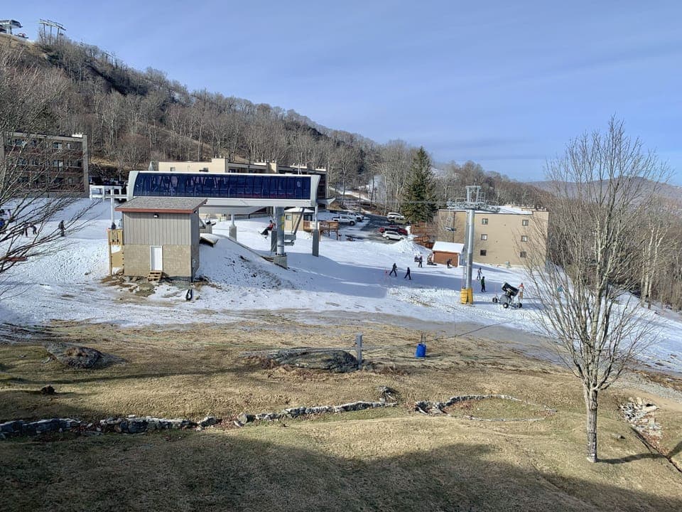 View from balcony, right on the slope.