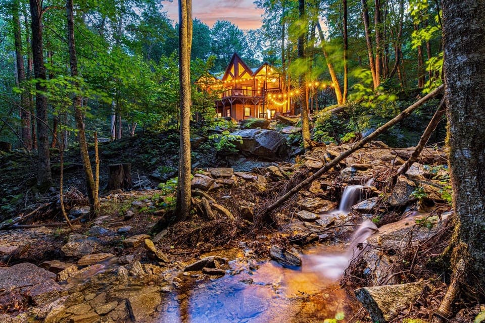 Enjoy the soothing sounds of our rushing creek, Bear's Creek.