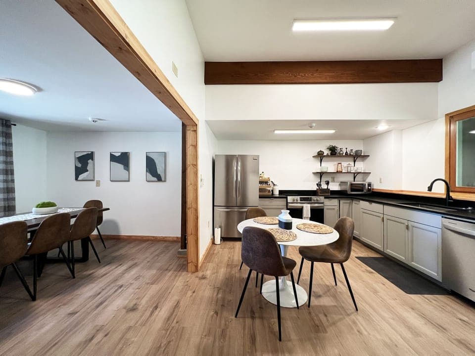 Dining Room Adjacent to the Kitchen with views over the Valley
