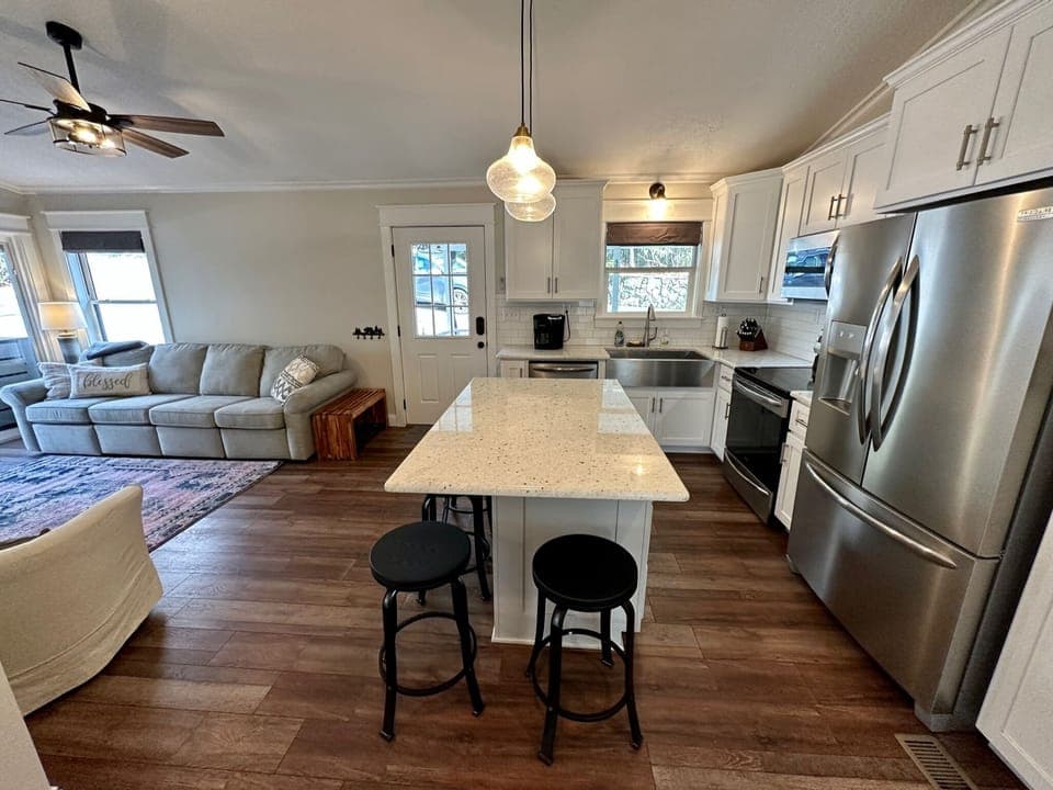 Updated kitchen with island