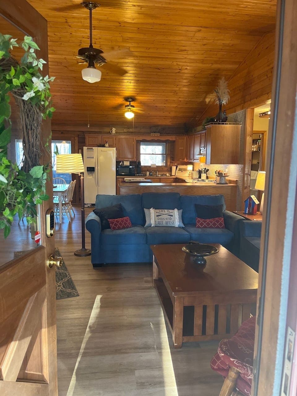Welcome to the Lake House Cabin!  View as you walk in the front door.
