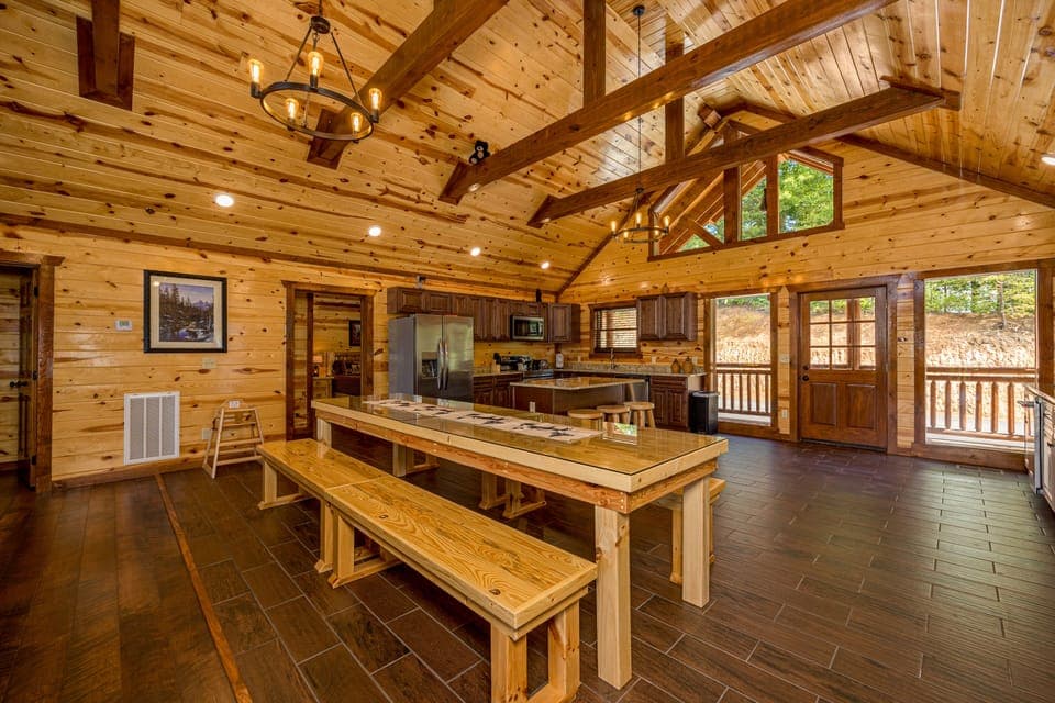 Plan your day over breakfast in this kitchen that is big enough for your whole group in one place.