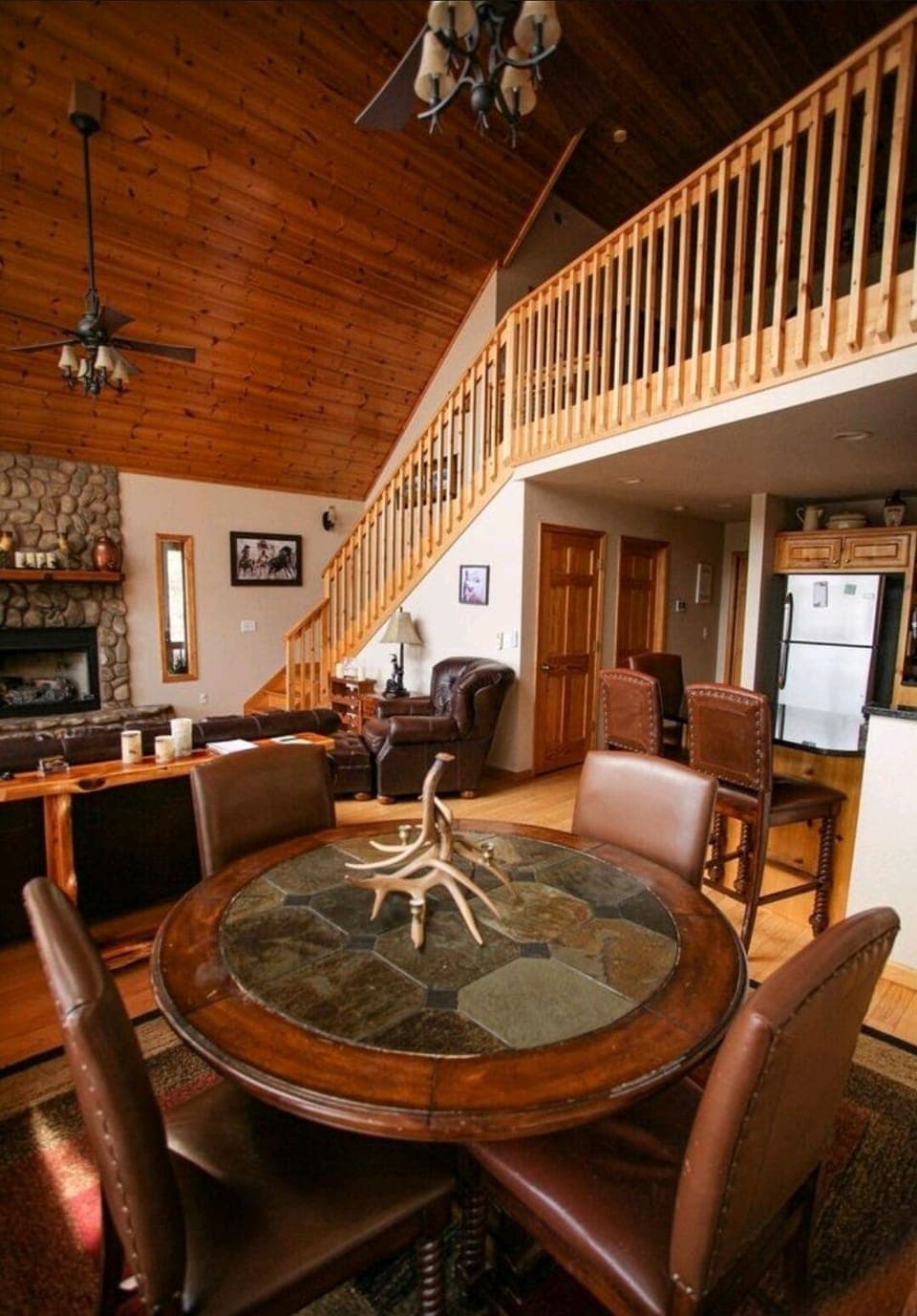 Dining room- seats 6 with extra chairs.  Adjacent kitchen peninsula seats 3 more