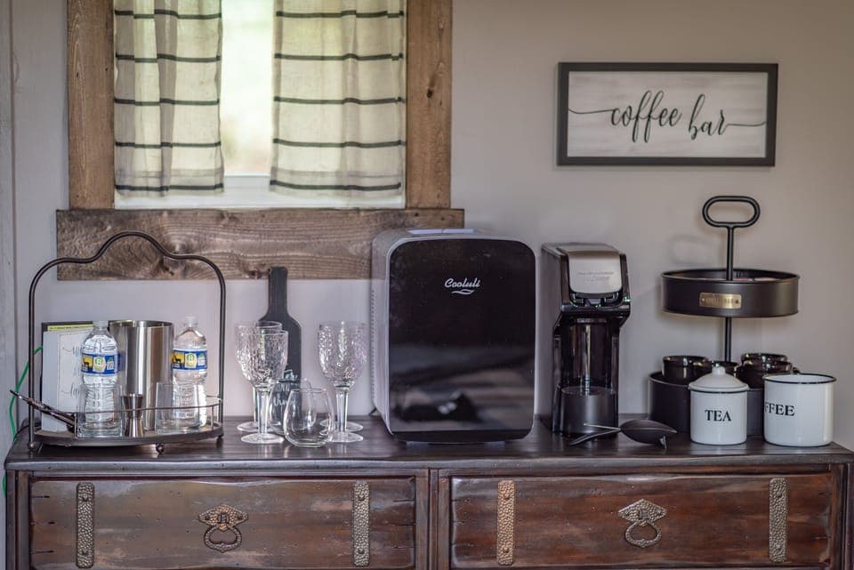 Wine/Coffee Bar with Mini Fridge upstairs(in addition to main downstairs Fridge)