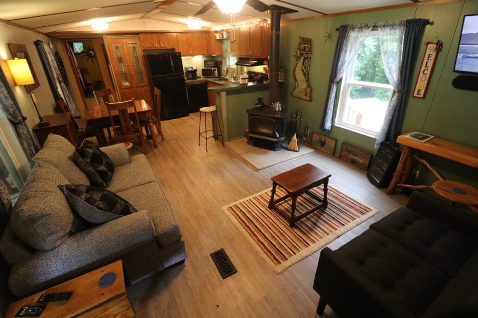 Living, dining and kitchen