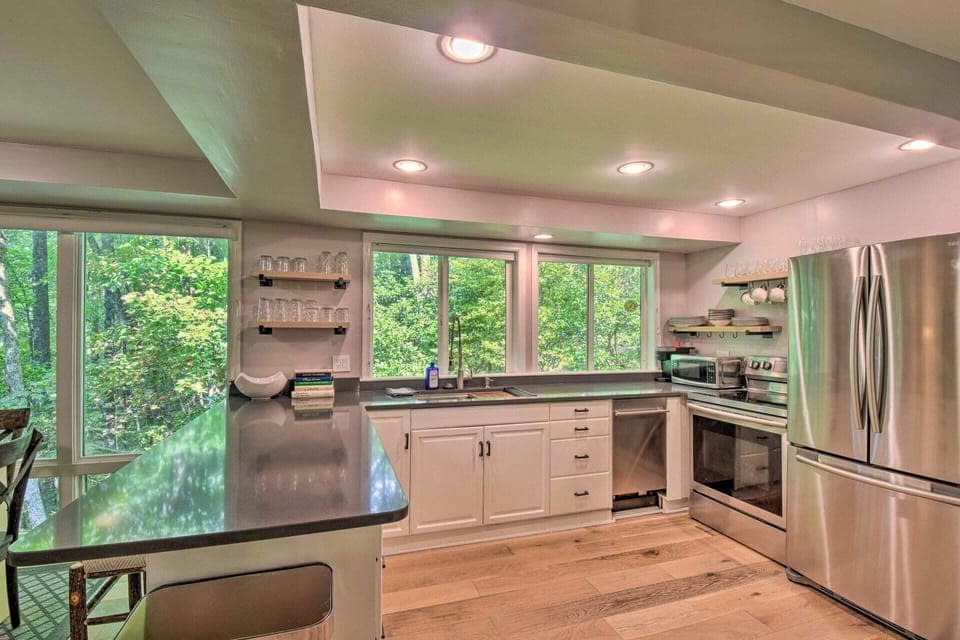 Kitchen | Full Fridge | Flat Top Stove 