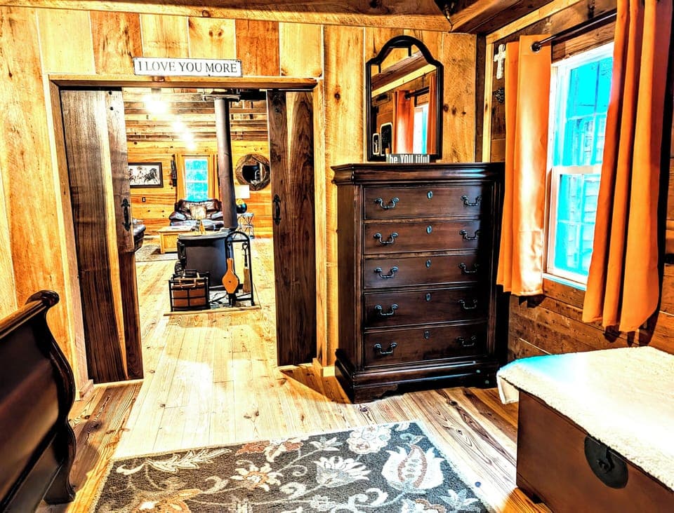 From bedroom, looking into kitchen/living room area.