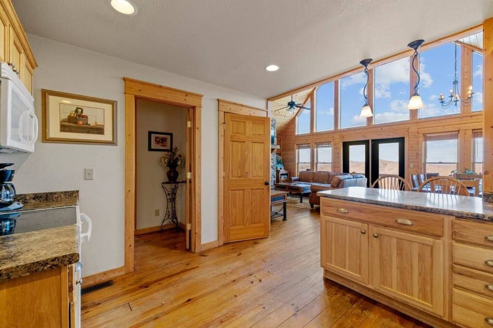 Windows from ceiling to floor is a great way to let the outside in. 