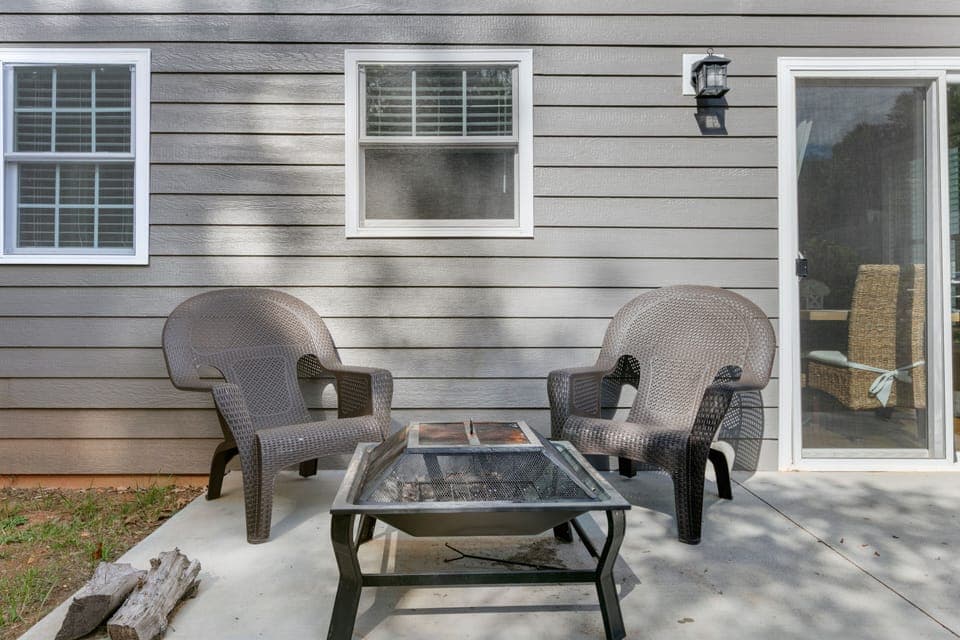 Firepit on the patio.