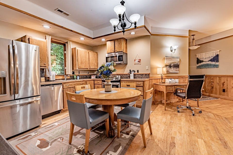 Apartment kitchen with dining area