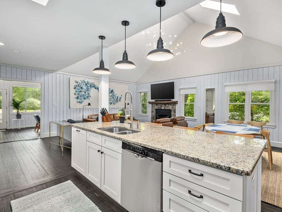 Open concept Kitchen, Dining Room, and Living