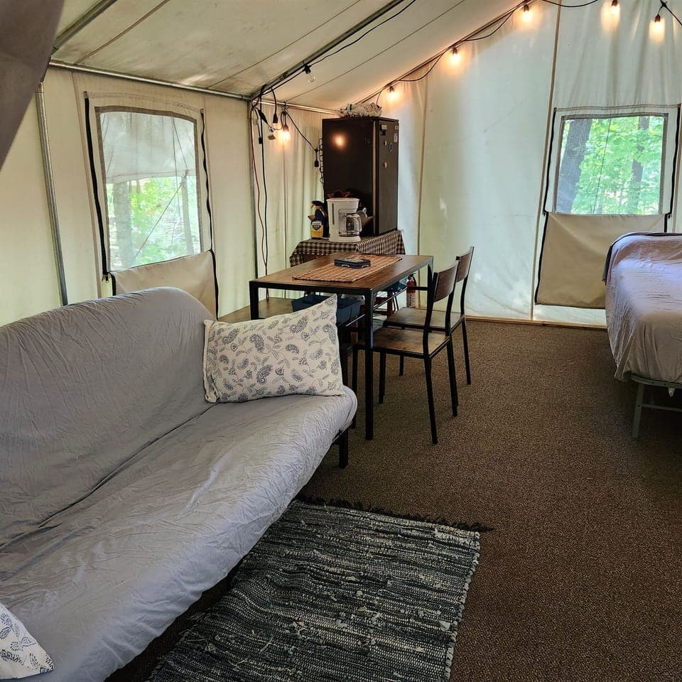 Futon couch set up