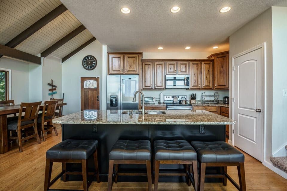 Enjoy hanging in the kitchen?  With an eat in island, there is plenty of room for breakfast, lunch, or even late night snacks.