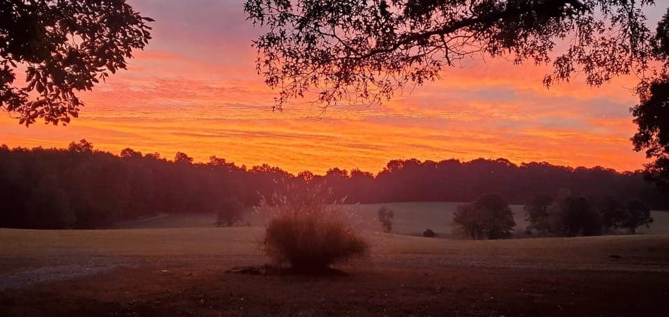 Enjoy beautiful sunrises from our front porch. Coffee and rockers are waiting.